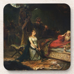 Cordelia and King Lear (oil on canvas) Coaster