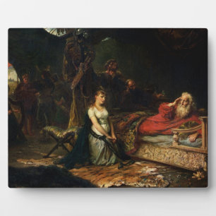 Cordelia and King Lear (oil on canvas) Plaque
