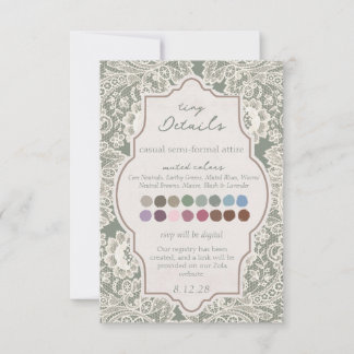 Cordelia's Lace Wedding RSVP Card