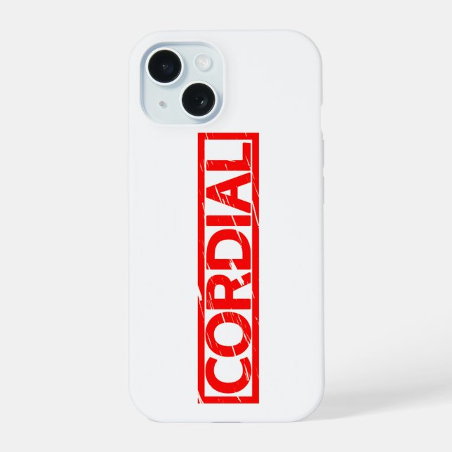 Cordial Stamp iPhone 15 Case (Back)