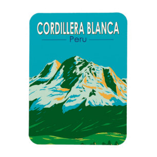 Cordillera Blanca Peru Travel Art Vintage Magnet