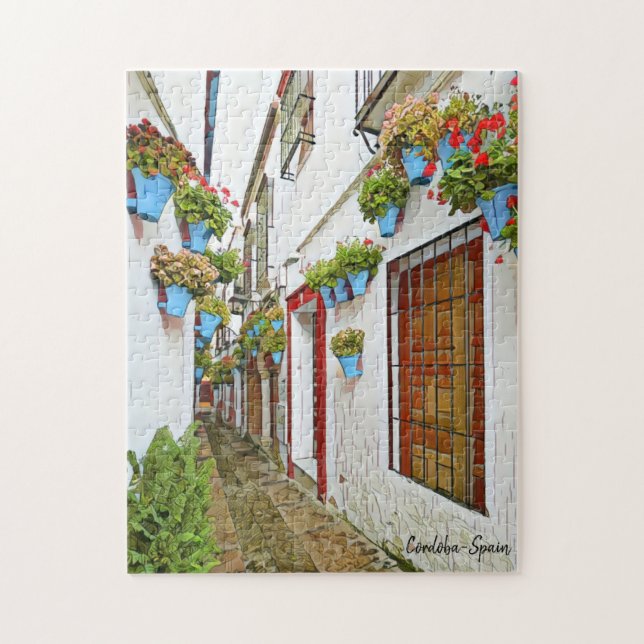 Cordoba Alleyway- The Real Spain Jigsaw Puzzle (Vertical)