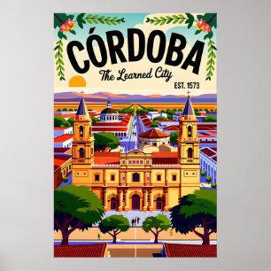 Córdoba Argentina Retro Travel Wall Art