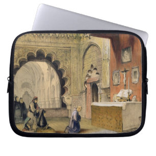 Cordoba: Monk praying at a Christian altar in the Laptop Sleeve