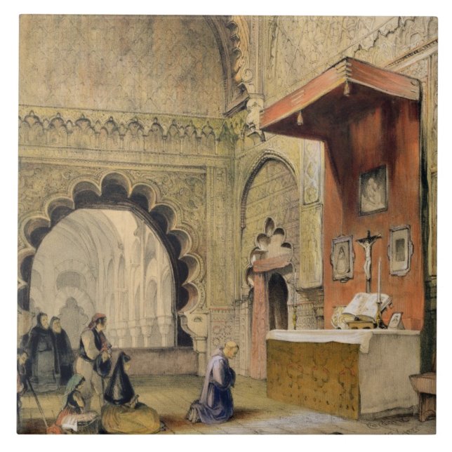 Cordoba: Monk praying at a Christian altar in the Tile (Front)