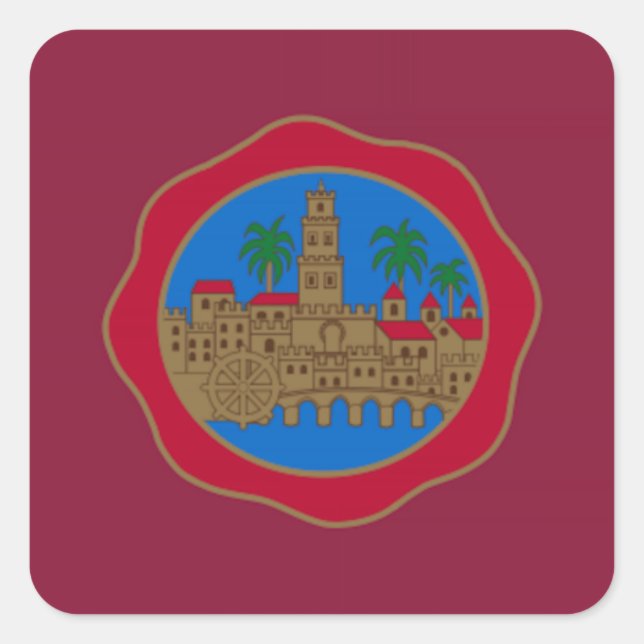 Cordoba (Spain) Flag Square Sticker (Front)