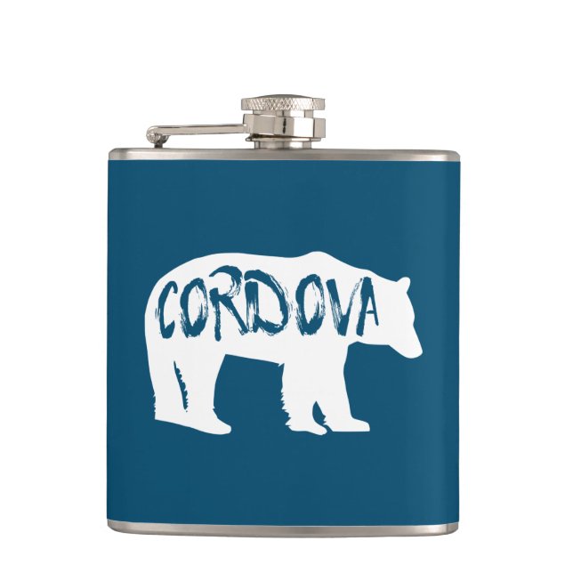Cordova Alaska Bear Hip Flask (Front)