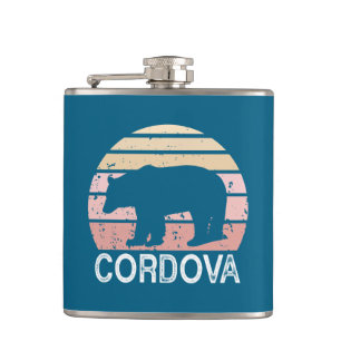 Cordova Alaska Retro Bear Hip Flask