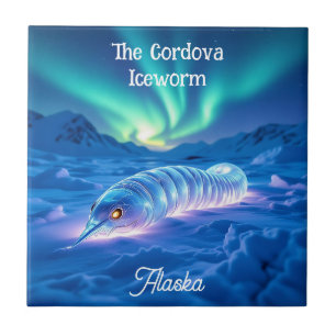 Cordova Iceworm Alaska Cryptid Ceramic Tile