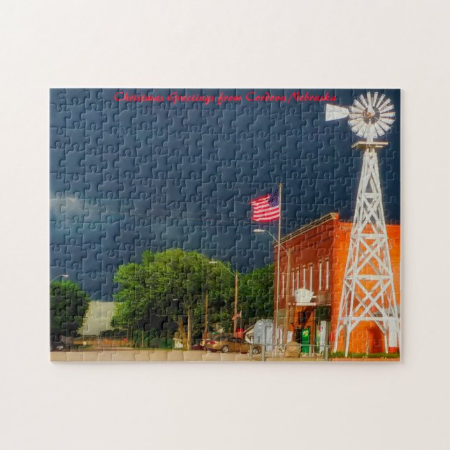 Cordova Nebraska.Christmas Greetings Jigsaw Puzzle (Horizontal)