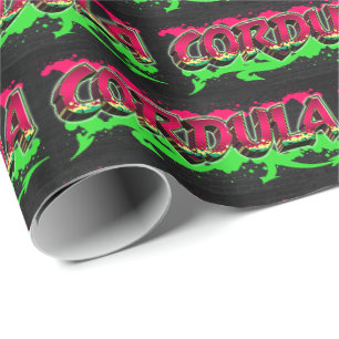 Cordula Vorname Name Graffiti red green Wrapping Paper