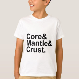 Core Mantle Crust Internal Structure of Earth T-Shirt