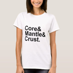 Core Mantle Crust Internal Structure of Earth T-Shirt