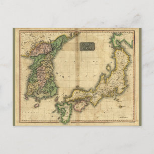 Corea (Korea) and Japan Map (1815) Postcard