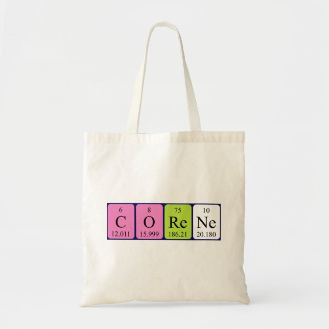 Corene periodic table name tote bag (Front)
