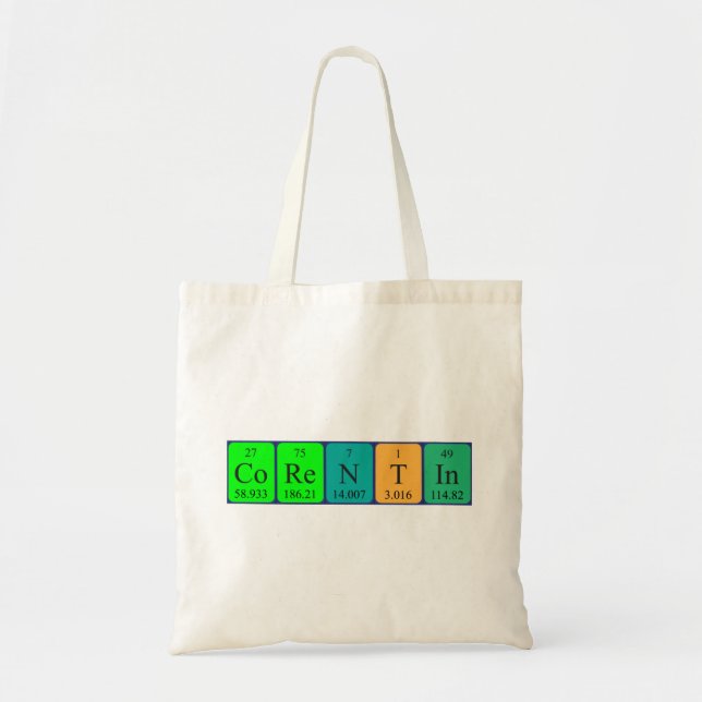 Corentin periodic table name tote bag (Front)