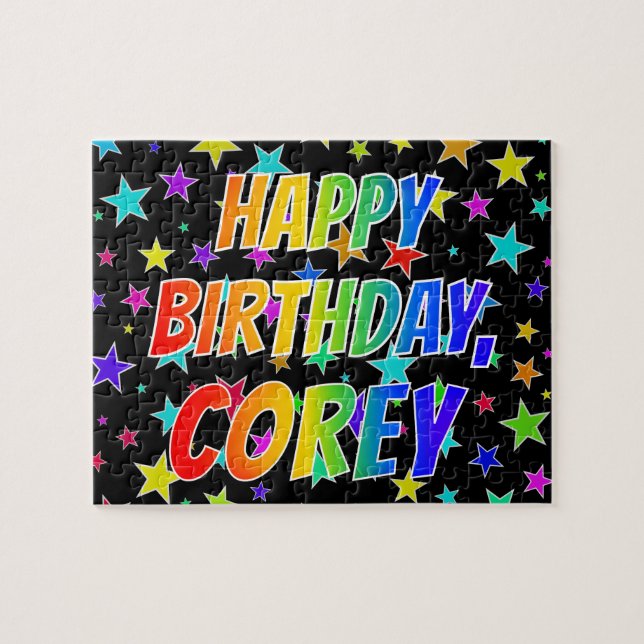 "COREY" First Name, Fun "HAPPY BIRTHDAY" Jigsaw Puzzle (Horizontal)