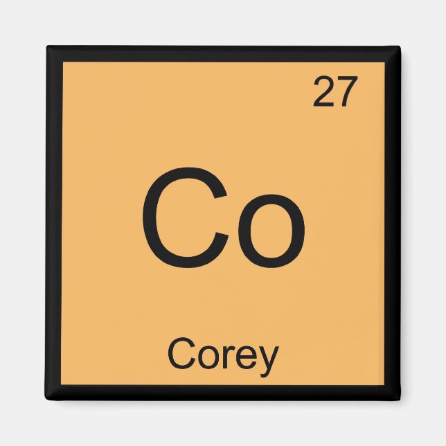 Corey Name Chemistry Element Periodic Table Magnet (Front)
