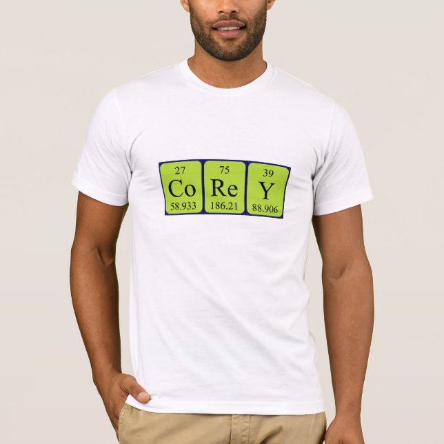 Corey periodic table name shirt (Front)