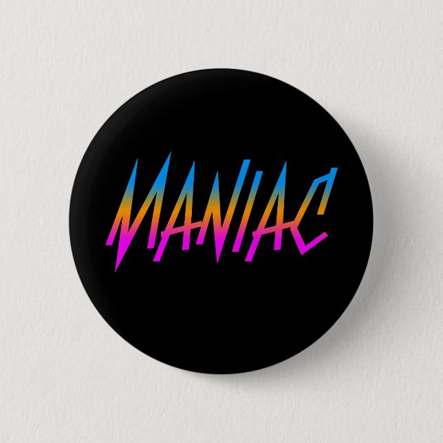 COREY TIGER 1980s RETRO MANIAC 6 Cm Round Badge (Front)
