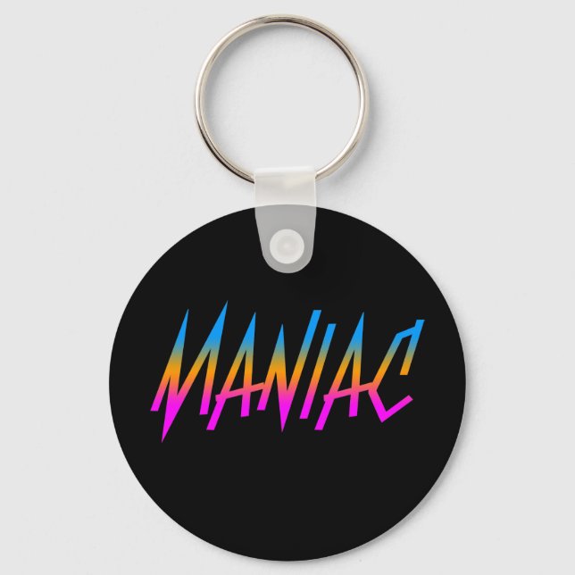 COREY TIGER 1980s RETRO MANIAC Key Ring (Front)