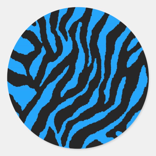 COREY TIGER 1980's RETRO TIGER STRIPES BLUE Classic Round Sticker (Front)