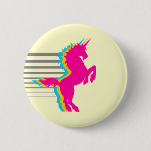 COREY TIGER 1980s RETRO VINTAGE UNICORN 6 Cm Round Badge