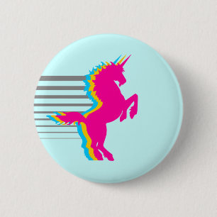 COREY TIGER 1980s RETRO VINTAGE UNICORN 6 Cm Round Badge