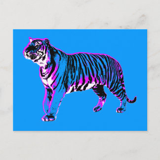 Corey Tiger 1980s Retro Vintage Wild Tiger Postcard