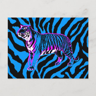 COREY TIGER 1980s RETRO VINTAGE WILD TIGER Postcard
