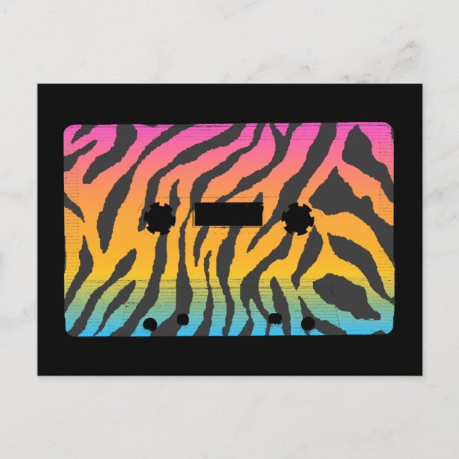 Corey Tiger 80s Cassette Tape Postcard (Front)