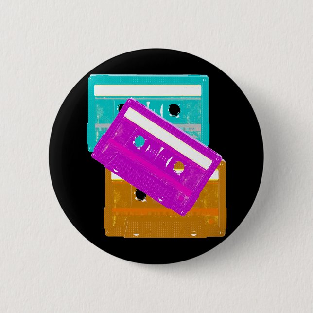 Corey Tiger 80s Cassette Tapes Pin (Front)