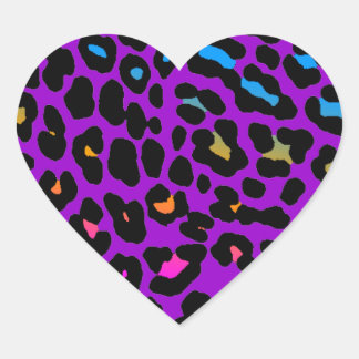 Corey Tiger 80s Leopard Spots (Purple) Heart Sticker