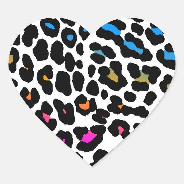 Corey Tiger 80s Leopard Spots (White) Heart Sticker (Front)