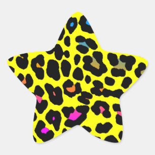 Corey Tiger 80s Leopard Spots (Yellow) Star Sticker