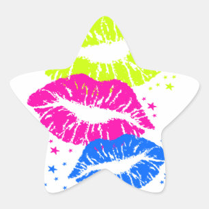 Corey Tiger 80s Lips & Stars Star Sticker