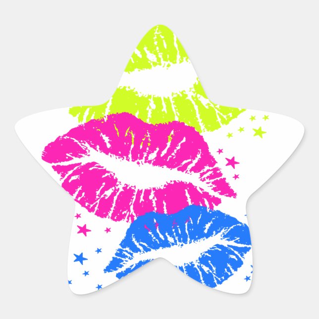 Corey Tiger 80s Lips & Stars Star Sticker (Front)