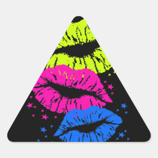 Corey Tiger 80s Lips & Stars Triangle Sticker