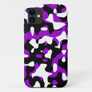 Corey Tiger 80s Neon Camouflage (Purple) iPhone 11 Case