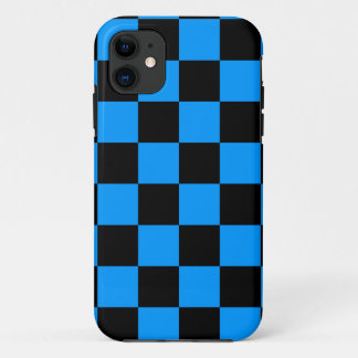 Corey Tiger 80s Neon Chequerboard (Blue) iPhone 11 Case