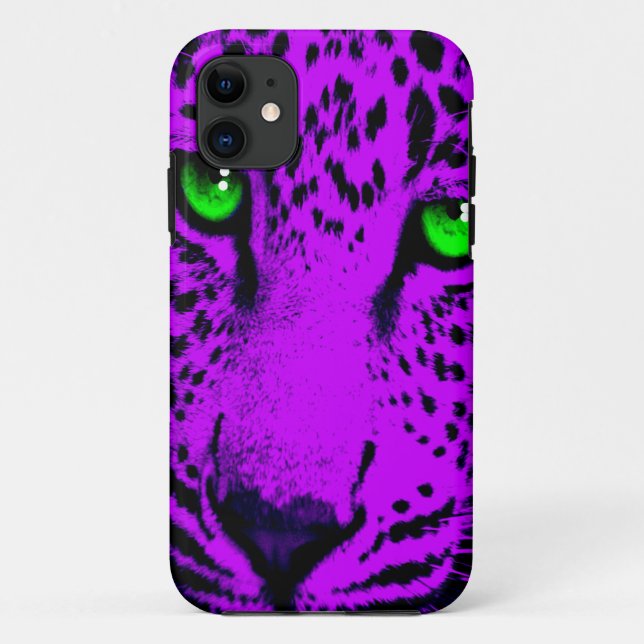 Corey Tiger 80s Neon Leopard Face Case-Mate iPhone Case (Back)