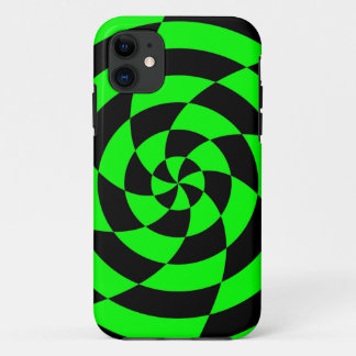 Corey Tiger 80s Neon Op Art (Green) iPhone 11 Case