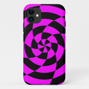 Corey Tiger 80s Neon Op Art (Magenta Pink) iPhone 11 Case