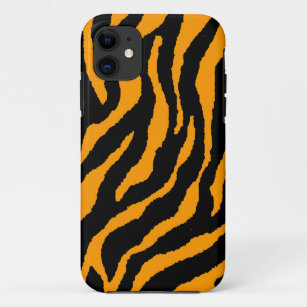 Corey Tiger 80s Neon Tiger Stripes (Orange) iPhone 11 Case