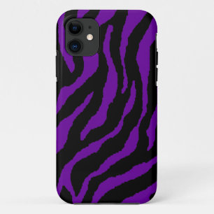 Corey Tiger 80s Neon Tiger Stripes (Purple) iPhone 11 Case