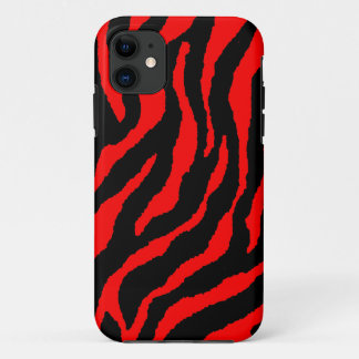Corey Tiger 80s Neon Tiger Stripes (Red) iPhone 11 Case