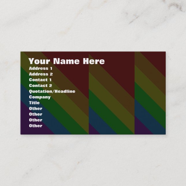 Corey Tiger 80s Rainbow Angles Business Card (Front)