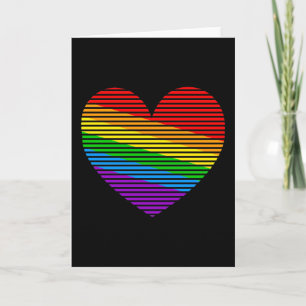 Corey Tiger 80s Rainbow Stripe Heart Greeting Card