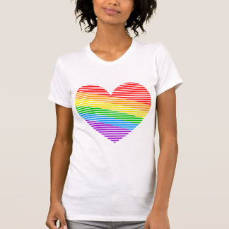 Corey Tiger 80s Rainbow Stripe Heart Shirt