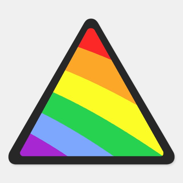 Corey Tiger 80s Rainbow Triangle Sticker (Front)